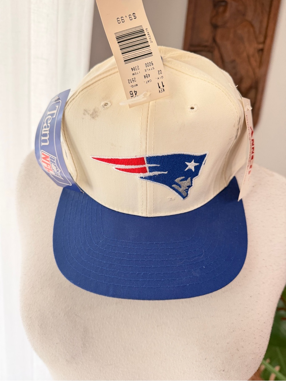Vintage New England Patriots Deadstock Snapback Hat Team NFL Annco NWT
